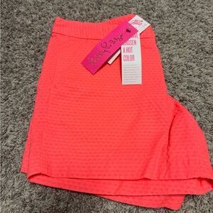 NWT Lilly Pulitzer coral textured Callahan short- size 0